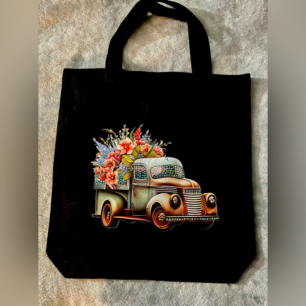Black canvas tote 13.5 x 3.5in